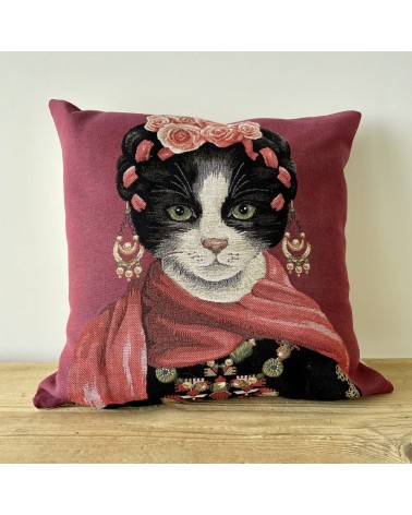 Katzenporträt - Frida Kahlo - Kissenbezug Yapatkwa zierkissen sofa deko kissen kaufen dekokissen sofakissen