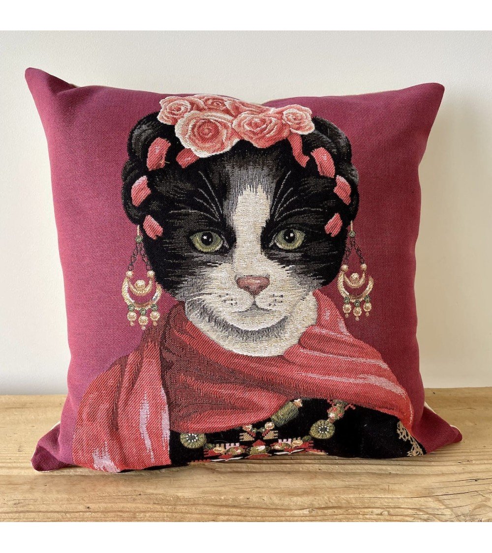 Cat portrait - Frida Kahlo - Cushion cover Yapatkwa decorative accent throw pillows cases sofa original