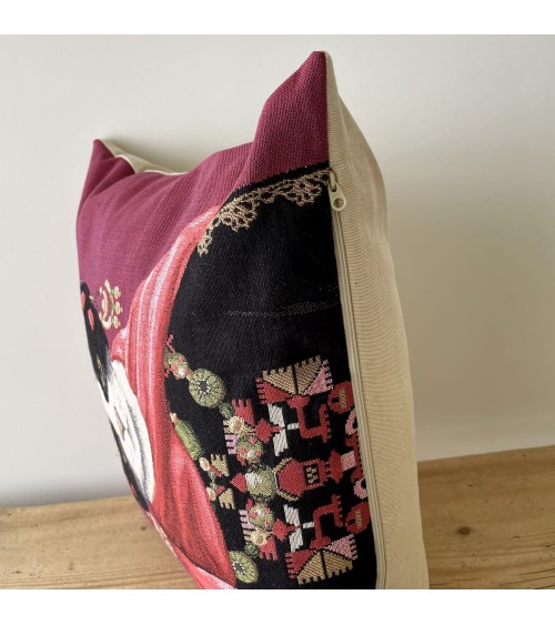 Cat portrait - Frida Kahlo - Cushion cover Yapatkwa best throw pillows sofa cushions covers decorative