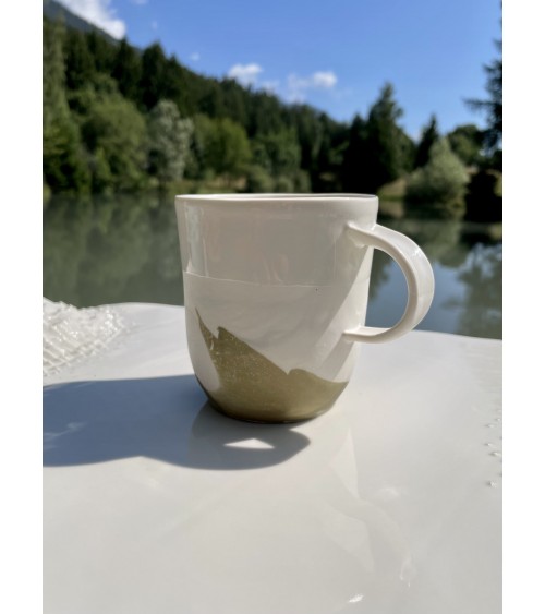 Grand Mug en porcelaine - Vapor Vert Maison Dejardin design à café thé cappuccino originale grande grosse original fun