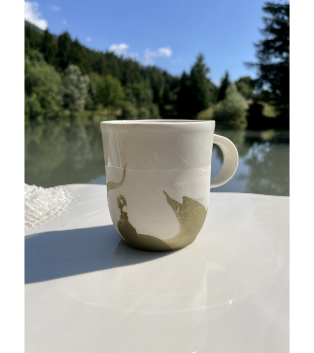 Large Porcelain Mug - Vapor Green Maison Dejardin coffee tea cup mug funny