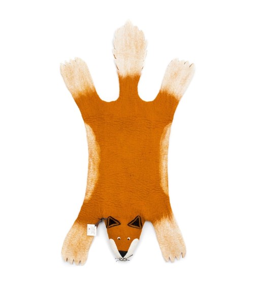 Finlay the Fox - Wool animal rug Sew Heart Felt Children's rugs design switzerland original