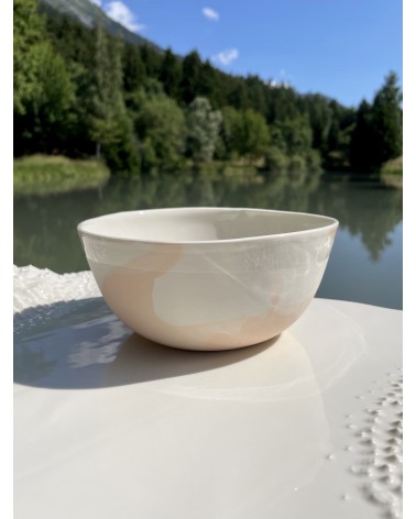 Large Porcelain Bowl - Vapor Pink Maison Dejardin ramen salad fruit pasta soup cereal ceramic bowl