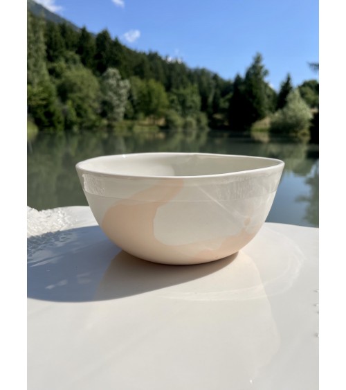 Large Porcelain Bowl - Vapor Pink Maison Dejardin ramen salad fruit pasta soup cereal ceramic bowl