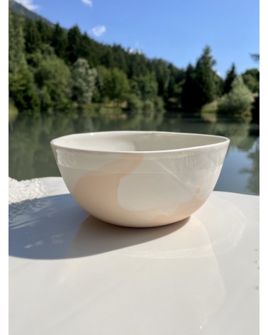 Large Porcelain Bowl - Vapor Pink Maison Dejardin ramen salad fruit pasta soup cereal ceramic bowl