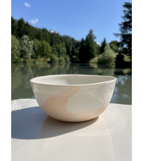 Large Porcelain Bowl - Vapor Pink Maison Dejardin ramen salad fruit pasta soup cereal ceramic bowl