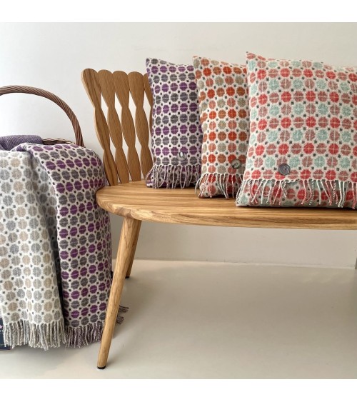 MILAN Coral & Mint - Merino wool blanket Bronte by Moon warm cozy soft sofa throw blanket picnic throws and blankets