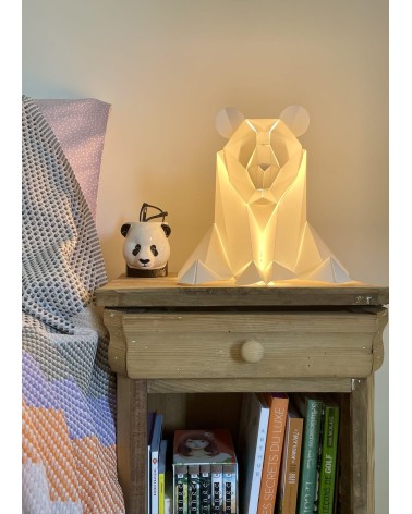 Lampe ours, panda - Luminaire animal à poser, lampe de chevet Plizoo a poser de nuit led moderne originale design suisse