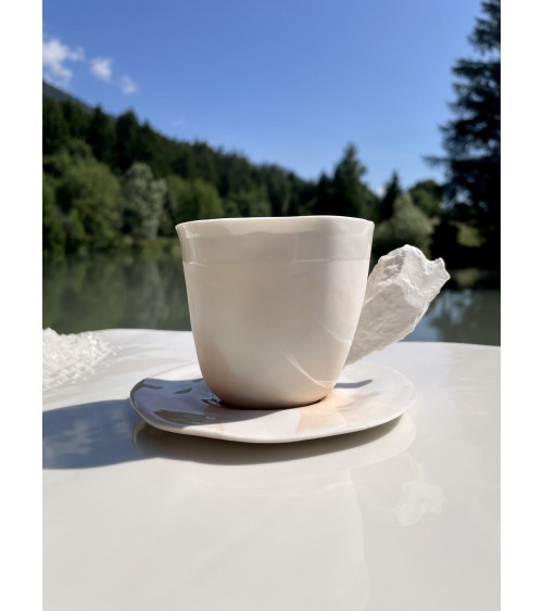 Tasse à café en porcelaine - Vapor Rose Maison Dejardin design à café thé cappuccino originale grande grosse original fun