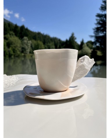 Tasse à café en porcelaine - Vapor Rose Maison Dejardin design à café thé cappuccino originale grande grosse original fun