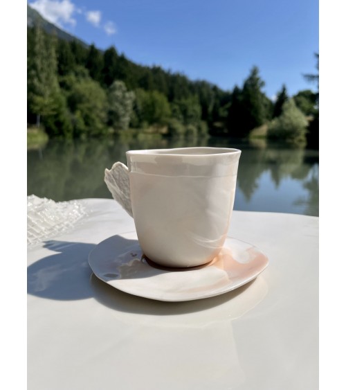 Tasse à café en porcelaine - Vapor Rose Maison Dejardin design à café thé cappuccino originale grande grosse original fun