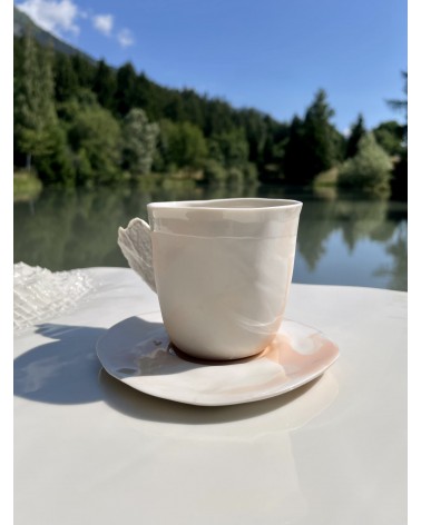 Tasse à café en porcelaine - Vapor Rose Maison Dejardin design à café thé cappuccino originale grande grosse original fun