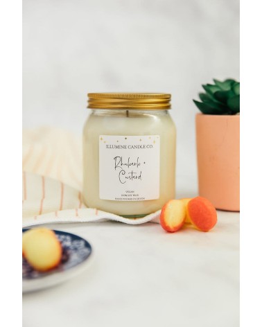 Rhubarbe et crème anglaise - Bougie Parfumée  artisanale maison originale naturelle suisse
