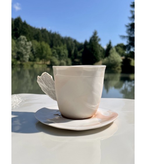 Tasse à café en porcelaine - Vapor Rose Maison Dejardin design à café thé cappuccino originale grande grosse original fun