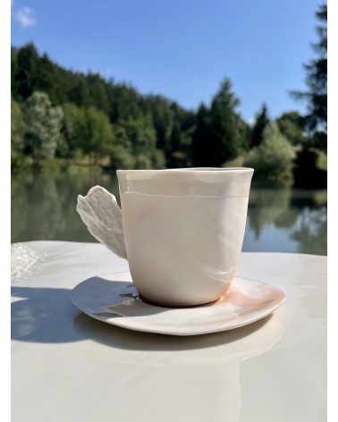 Tasse à café en porcelaine - Vapor Rose Maison Dejardin design à café thé cappuccino originale grande grosse original fun