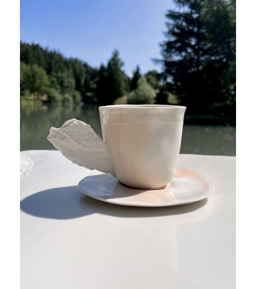Tasse à café en porcelaine - Vapor Rose Maison Dejardin design à café thé cappuccino originale grande grosse original fun
