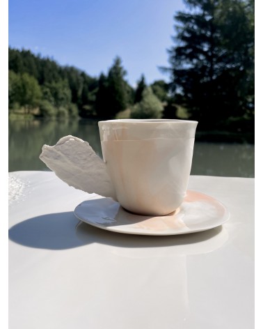 Porcelain Coffee cup - Vapor Pink Maison Dejardin coffee tea cup mug funny