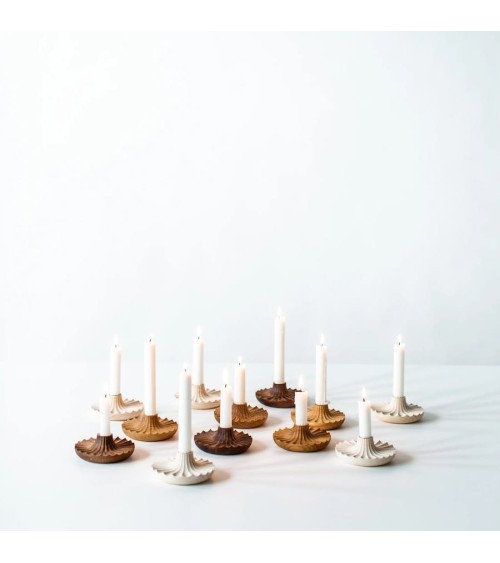 Daggkåpa - Wood candle holder - Walnut MYLHTA tealight candle house design