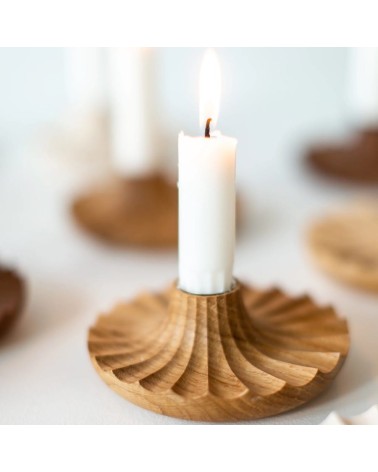Daggkåpa - Wood candle holder - Oak MYLHTA tealight candle house design