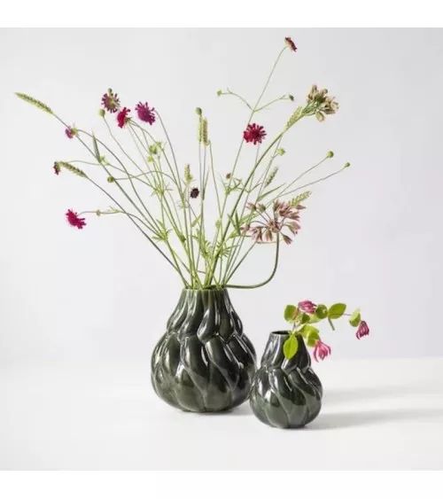 Vase design EDA - Vert forêt MYLHTA design fleur décoratif original kitatori suisse