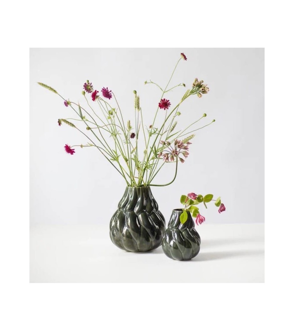 Vaso EDA - Verde bosco MYLHTA vasi eleganti per interni per fiori decorativi design kitatori svizzera