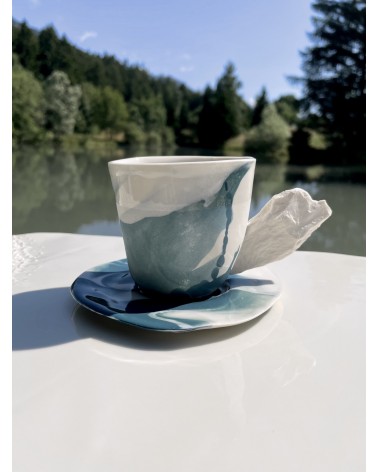 Tazza da caffè di porcellana - Vapor Blu Maison Dejardin caffè espresso tazza particolari