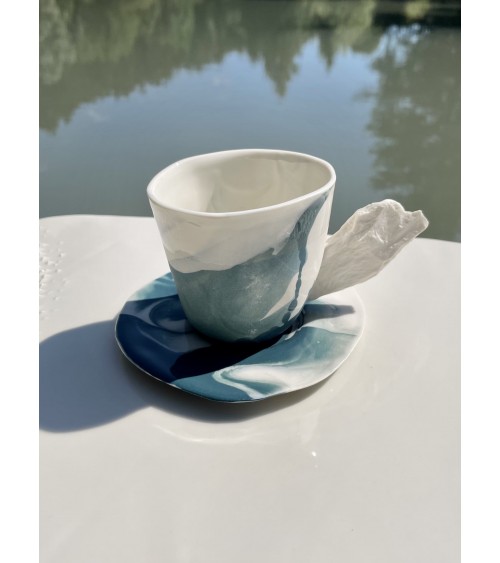 Tasse à café en porcelaine - Vapor Bleu Maison Dejardin Tasses & Mugs design suisse original