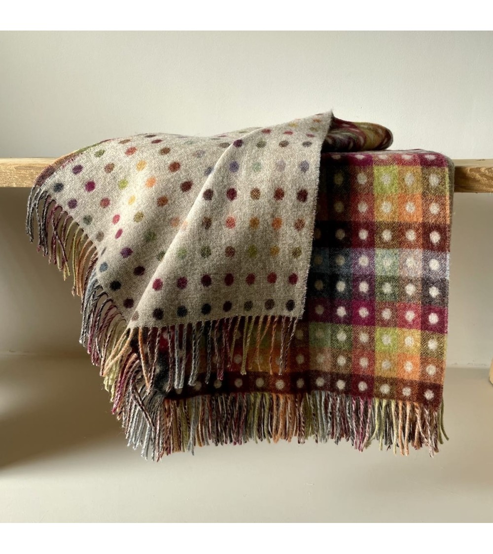 Plaid MULTISPOT Beige - Couverture en laine mérinos Bronte by Moon un plaid cocooning couverture chaude douce plaide lit