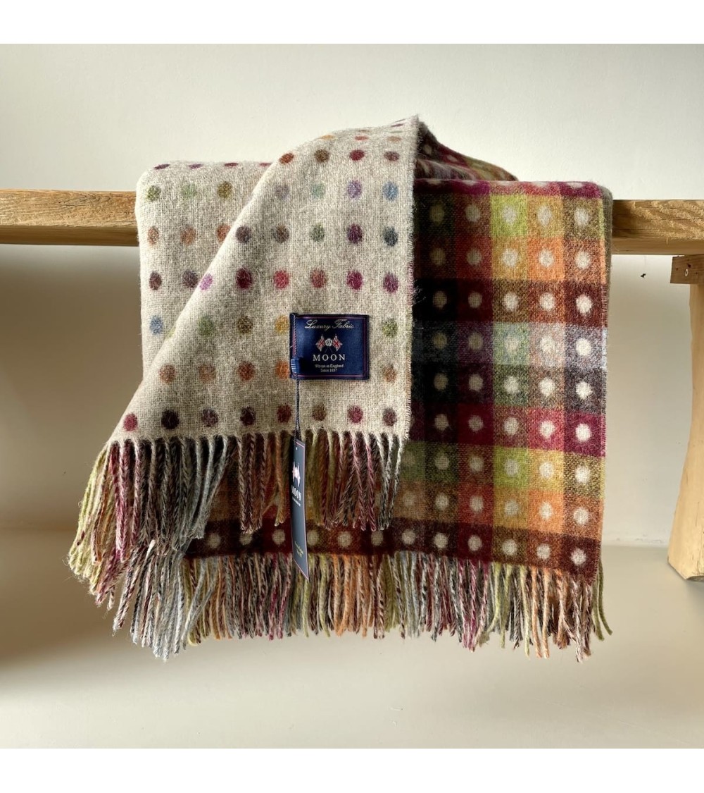 Plaid MULTISPOT Beige - Couverture en laine mérinos Bronte by Moon un plaid cocooning couverture chaude douce plaide lit