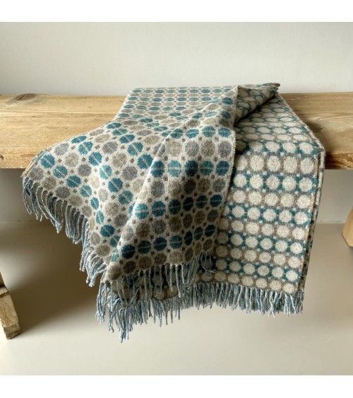 MILAN Eucalyptus - Merino wool blanket Bronte by Moon best for sofa throw warm cozy soft