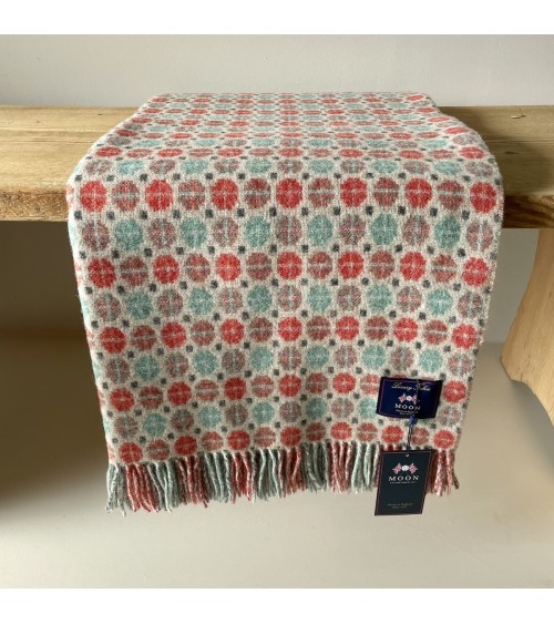 MILAN Corallo e Menta - Coperta di lana merino Bronte by Moon plaid per divano in lana coperta morbida letto matrimoniale pla...