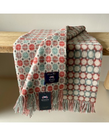 MILAN Corallo e Menta - Coperta di lana merino Bronte by Moon plaid per divano in lana coperta morbida letto matrimoniale pla...