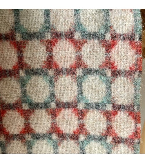 MILAN Corail & Menthe - Plaid canapé, couverture en laine mérinos Bronte by Moon anglaise plaid tartan ecossais 100 laine hig...