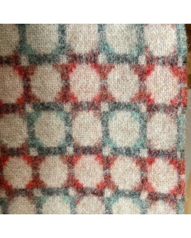 MILAN Corail & Menthe - Plaid canapé, couverture en laine mérinos Bronte by Moon anglaise plaid tartan ecossais 100 laine hig...