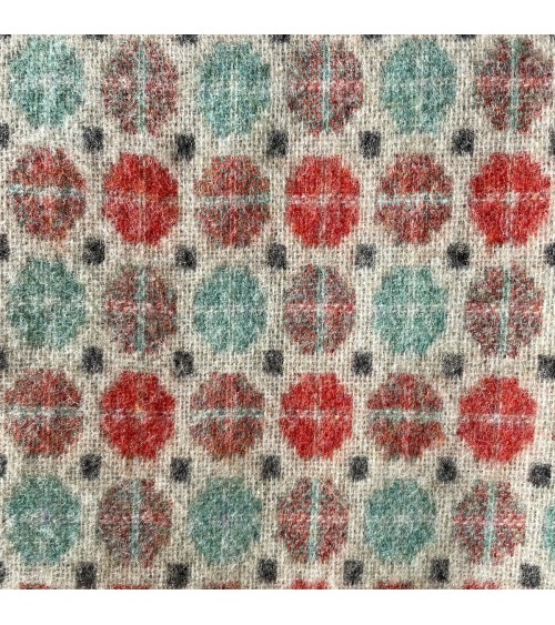 MILAN Corail & Menthe - Plaid canapé, couverture en laine mérinos Bronte by Moon anglaise plaid tartan ecossais 100 laine hig...