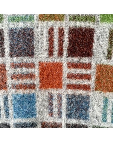RIBBON Grey / Multi - Merino wool blanket Bronte by Moon warm cozy soft sofa throw blanket picnic throws and blankets
