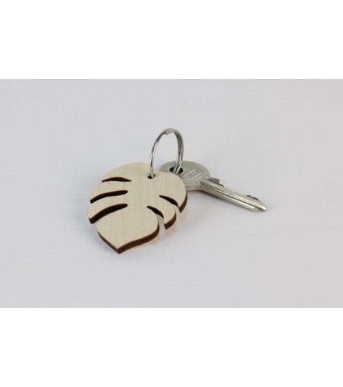 Schlüsselanhänger aus Holz - Monstera Reine Mère Schlüsselanhänger design Schweiz Original