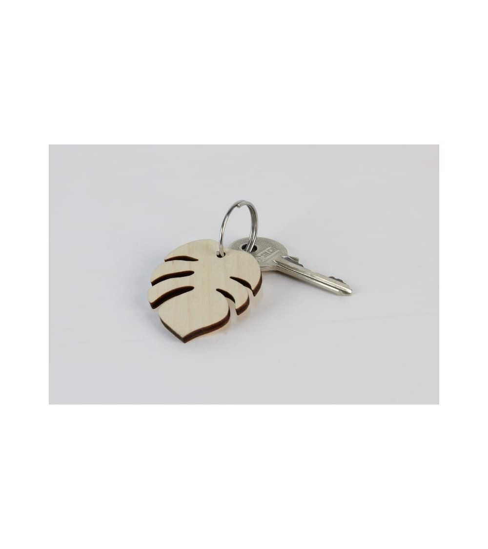 Wooden Keyring - Monstera Reine Mère original gift idea switzerland