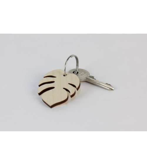Porte-clés en bois - Monstera Reine Mère idée cadeau original suisse