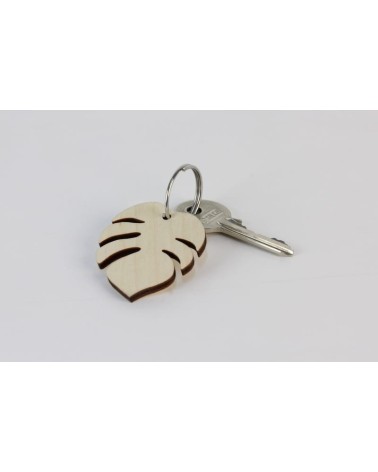 Porte-clés en bois - Monstera Reine Mère idée cadeau original suisse