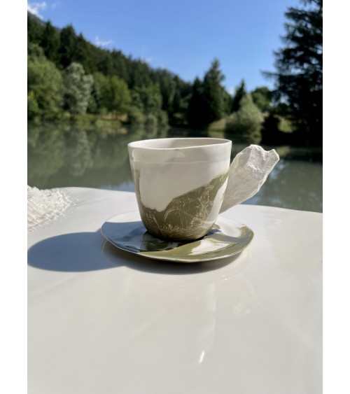 Tazza da caffè di porcellana - Vapor Verde Maison Dejardin caffè espresso tazza particolari