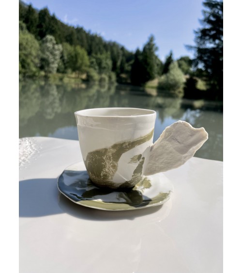 Tazza da caffè di porcellana - Vapor Verde Maison Dejardin caffè espresso tazza particolari