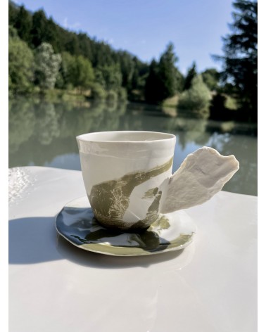 Tazza da caffè di porcellana - Vapor Verde Maison Dejardin caffè espresso tazza particolari