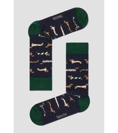 Chaussettes - BePets - Teckels - Bleu Marine Besocks jolies pour femme originales pour homme chausset rigolotes drole Suisse