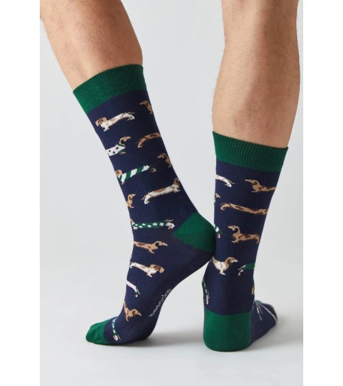 Calzini - BePets - Bassotto - Blu Navy Besocks calze da uomo per donna divertenti simpatici particolari