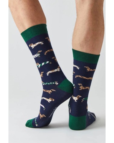 Chaussettes - BePets - Teckels - Bleu Marine Besocks jolies pour femme originales pour homme chausset rigolotes drole Suisse