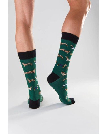 Socks - BePets - Dachshund - Green Besocks funny crazy cute cool best pop socks for women men