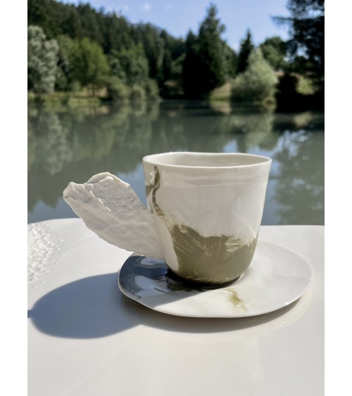 Tazza da caffè di porcellana - Vapor Verde Maison Dejardin caffè espresso tazza particolari