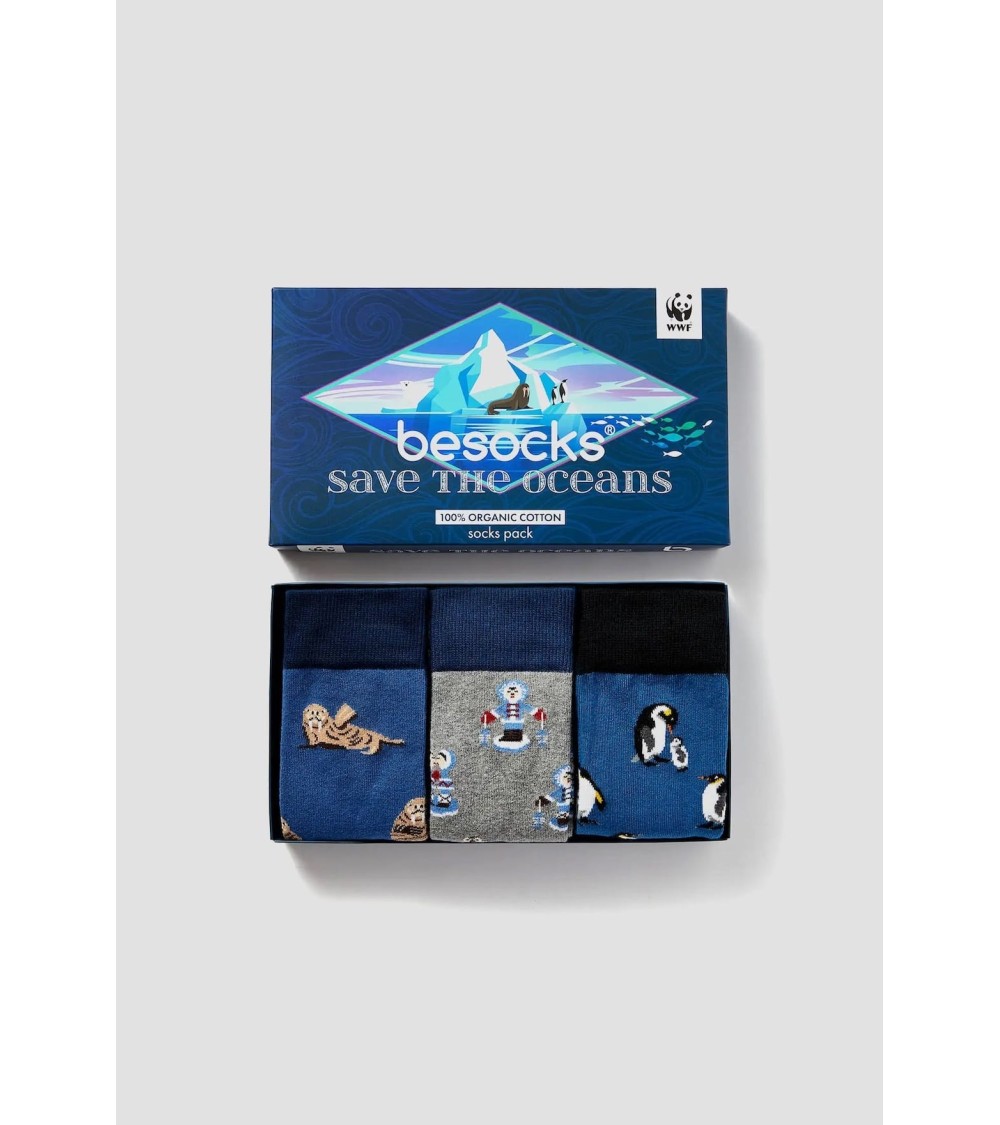 Calzini - Pacchetto WWF - Save the Oceans Besocks calze da uomo per donna divertenti simpatici particolari