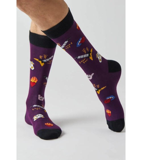 Socken Be Rock - Lila Besocks Socke lustige Damen Herren farbige coole socken mit motiv kaufen